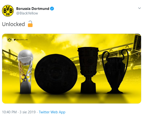 Tweet Borussii Dortmund po wygraniu Superpucharu Niemiec :D